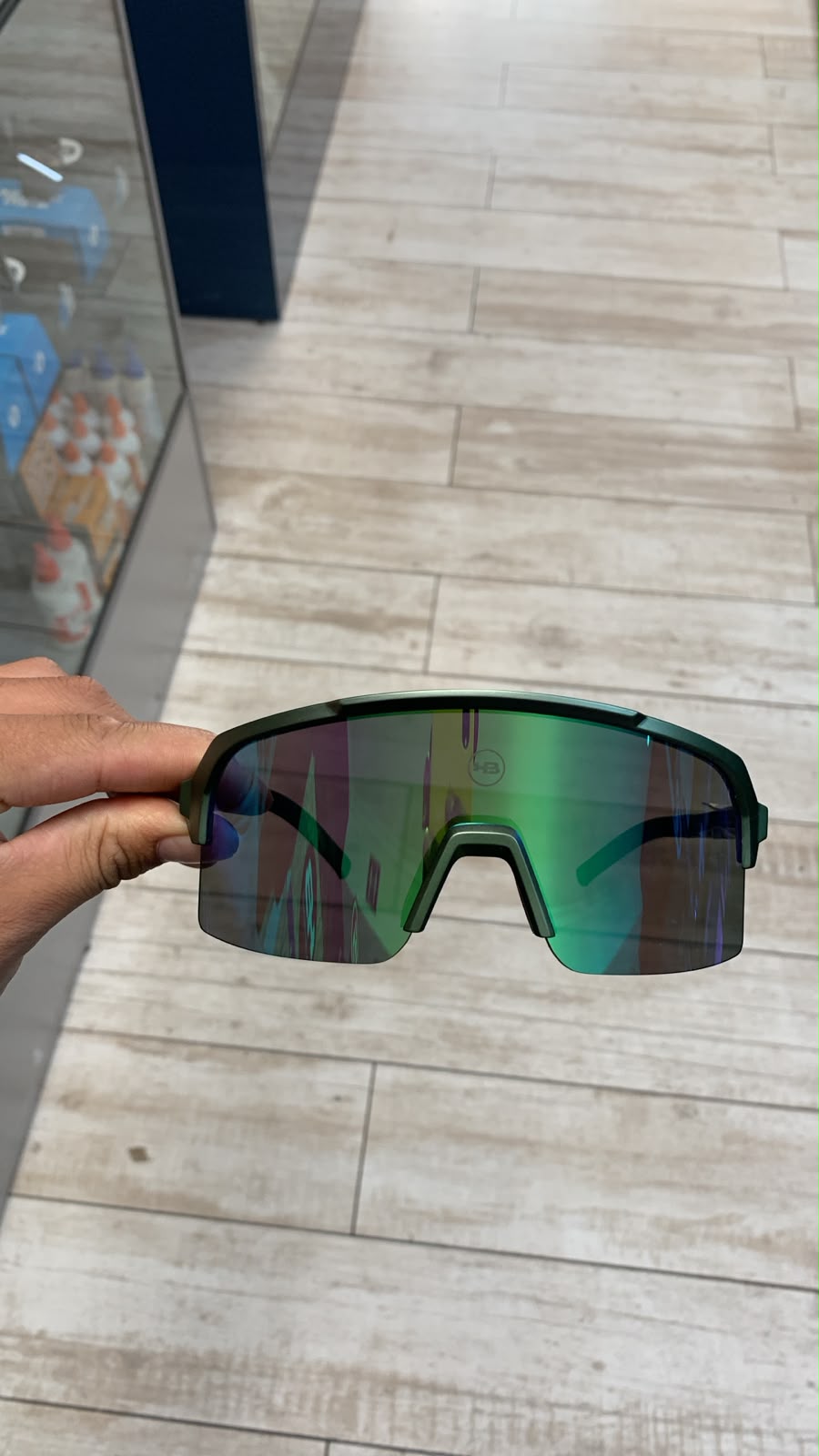 Óculos de Sol HB Edge esportivo Matte Metallic Green Chromen