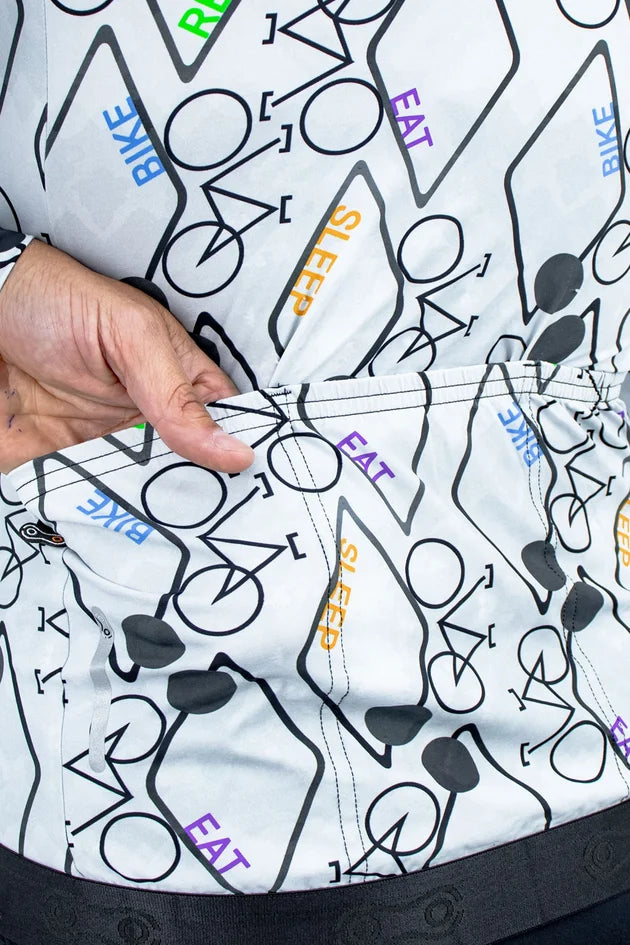 Camisa Ciclismo Manga Longa Márcio May Funny White Bike Repeat