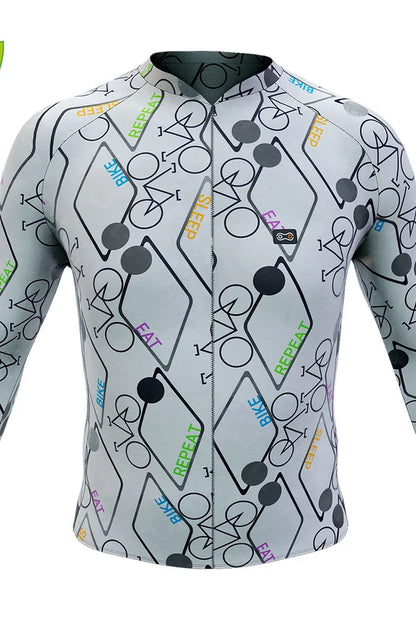 Camisa Ciclismo Manga Longa Márcio May Funny White Bike Repeat