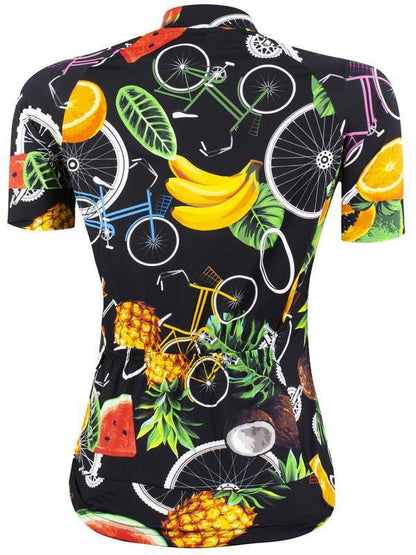 Camisa de Ciclismo Feminina Marcio May Funny Tropical Bike