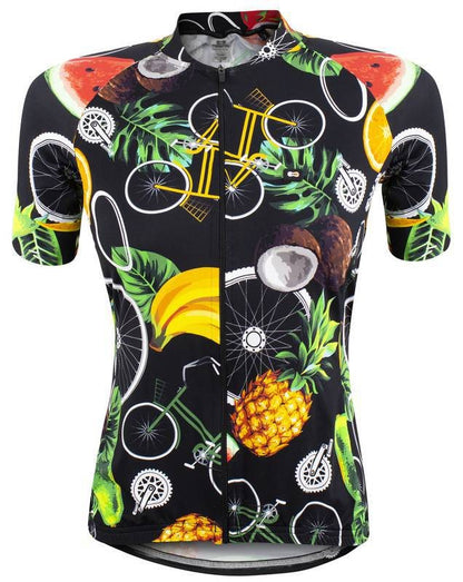Camisa de Ciclismo Feminina Marcio May Funny Tropical Bike