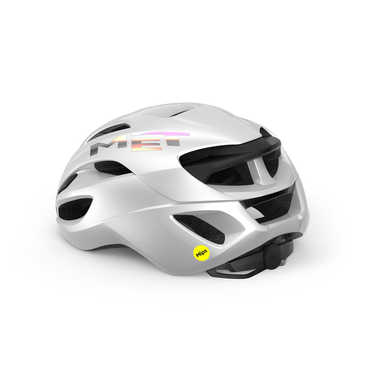 Capacete Road Met Rivale Mips  Branco Holográfico