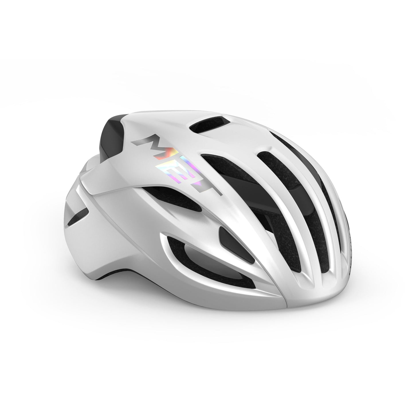Capacete Road Met Rivale Mips  Branco Holográfico